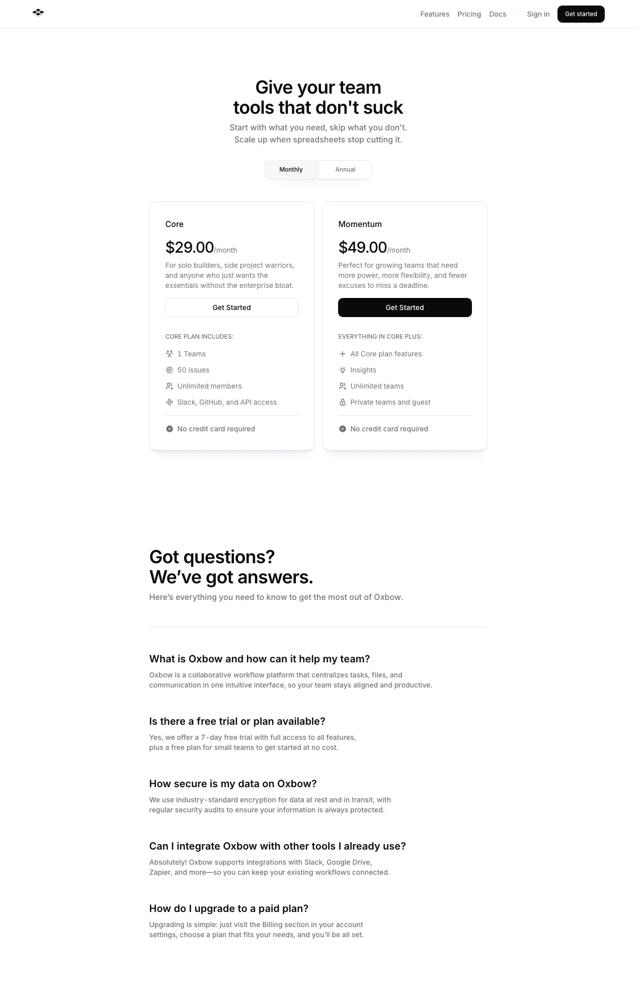Pricing Pages